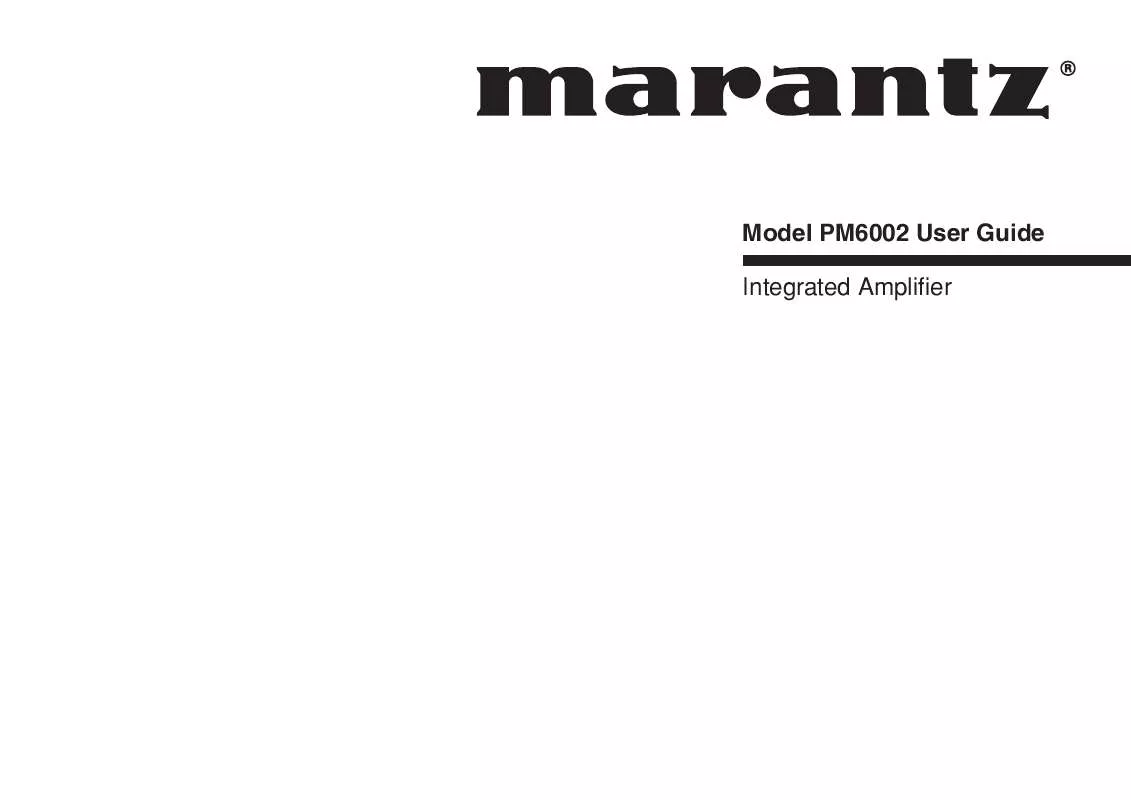 Mode d'emploi MARANTZ PM6002