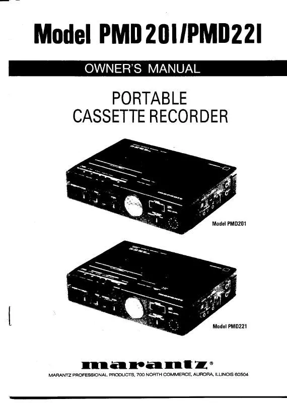 Mode d'emploi MARANTZ PMD201