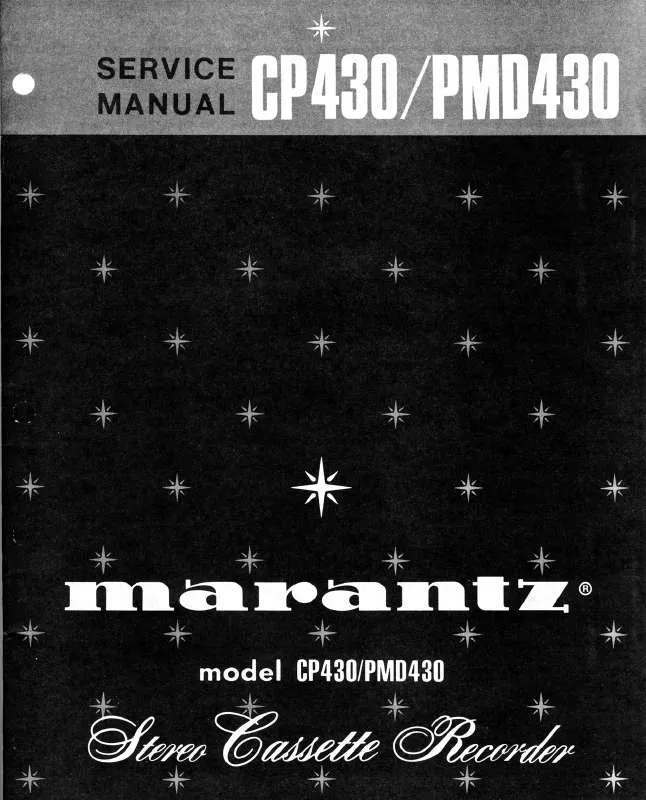 Mode d'emploi MARANTZ PMD430