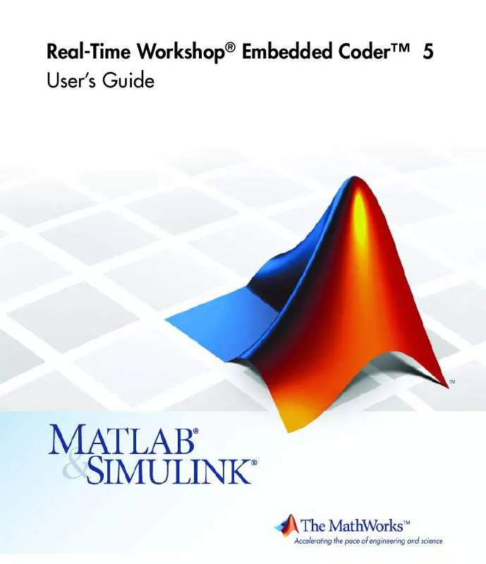 Mode d'emploi MATLAB REAL-TIME WORKSHOP EMBEDDED CODER 5