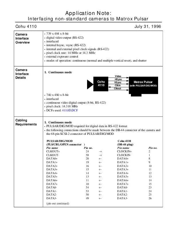 Mode d'emploi MAXTOR 4110