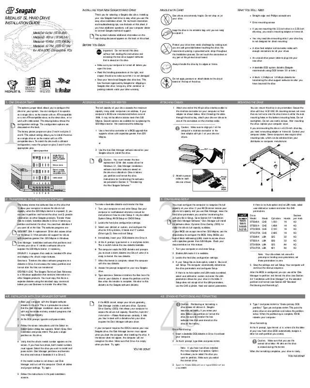 Mode d'emploi MAXTOR ST51080A