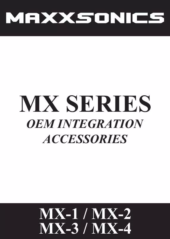Mode d'emploi MB QUART MX-1