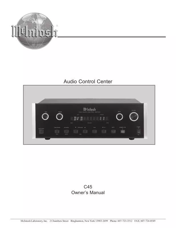 Mode d'emploi MCINTOSH C45