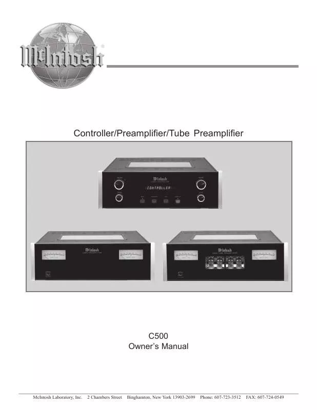 Mode d'emploi MCINTOSH C500