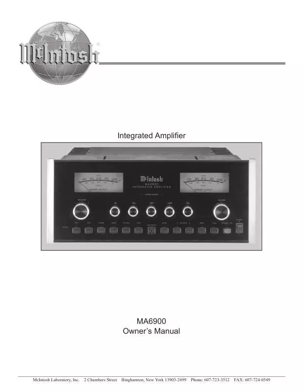 Mode d'emploi MCINTOSH MA6900