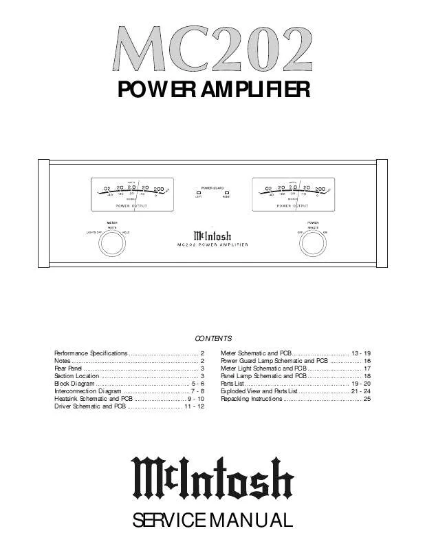 Mode d'emploi MCINTOSH MC202