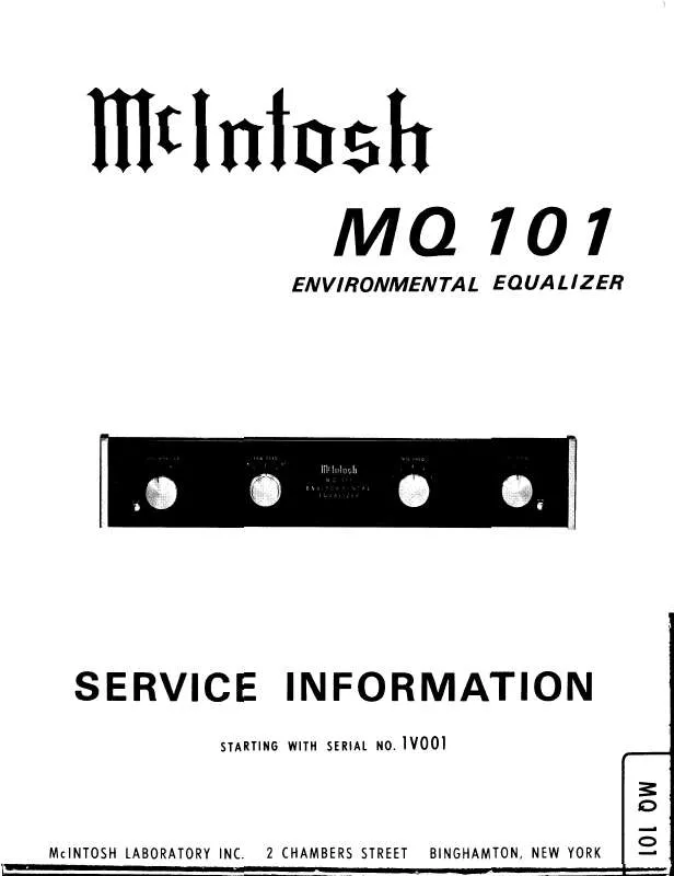 Mode d'emploi MCINTOSH MQ 101