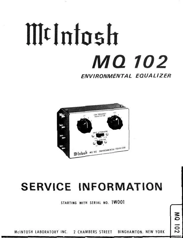 Mode d'emploi MCINTOSH MQ 102
