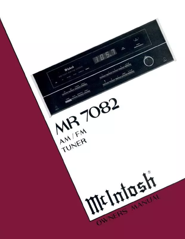 Mode d'emploi MCINTOSH MR7082