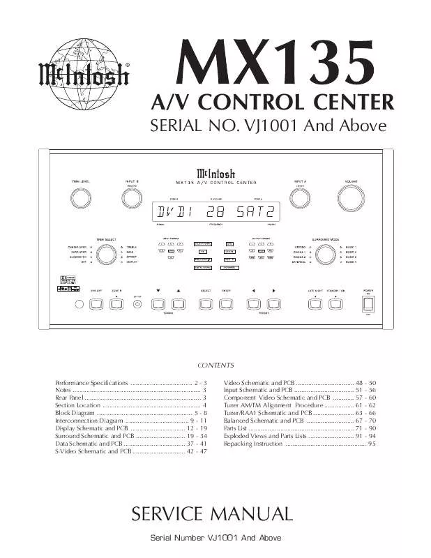 Mode d'emploi MCINTOSH MX135