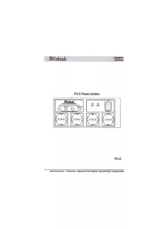 Mode d'emploi MCINTOSH PC5