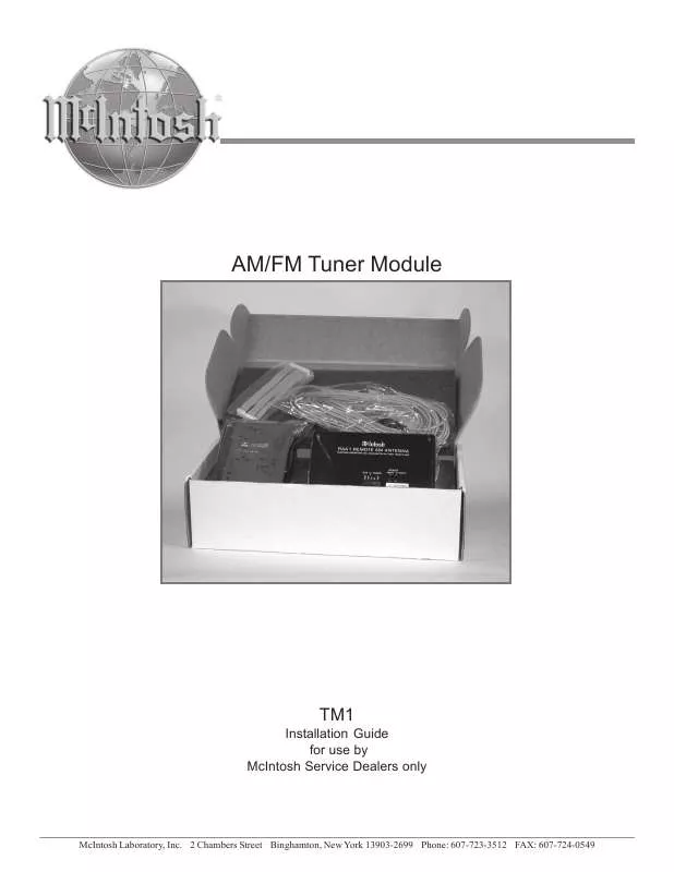 Mode d'emploi MCINTOSH TM1