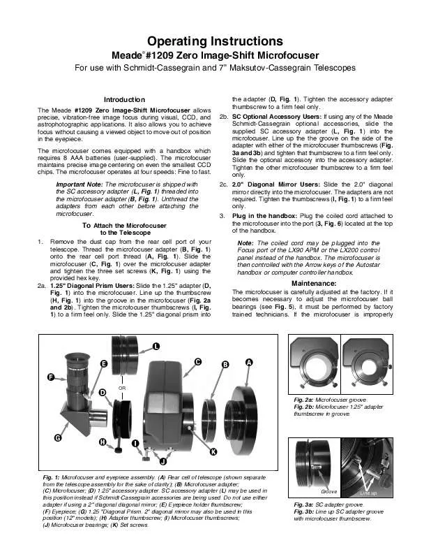 Mode d'emploi MEADE 1209