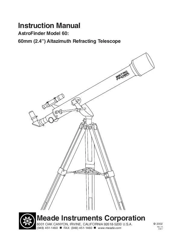 Mode d'emploi MEADE ASTROFINDER 60