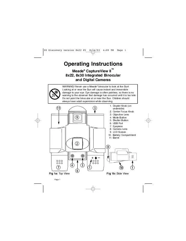 Mode d'emploi MEADE CAPTUREVIEW II 8X30