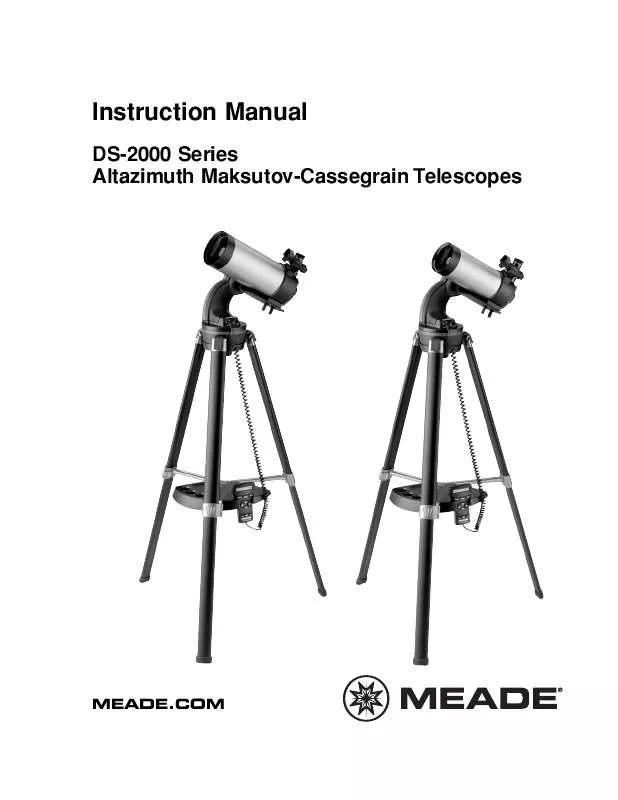 Mode d'emploi MEADE DS-2000 SERIES ALTAZIMUTH MAKSUTOV-CASSEGRAIN TELESCOPES