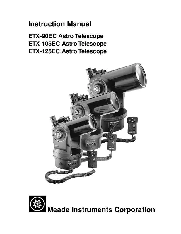 Mode d'emploi MEADE ETX EC MODELS