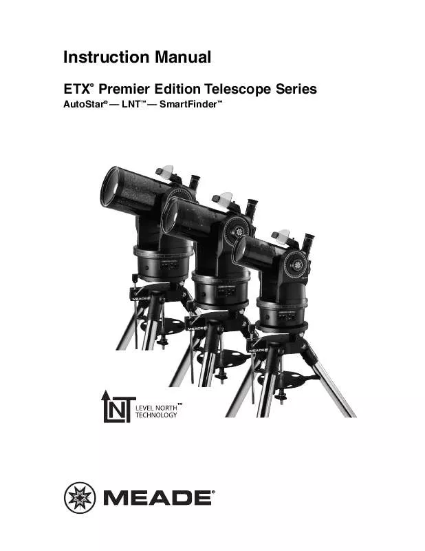 Mode d'emploi MEADE ETX PE MODELS