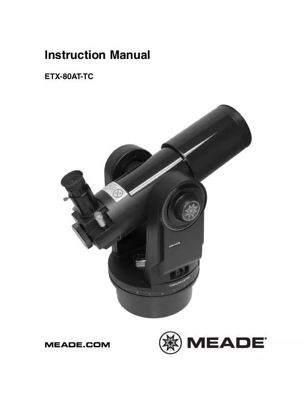 Mode d'emploi MEADE ETX-80AT-TC