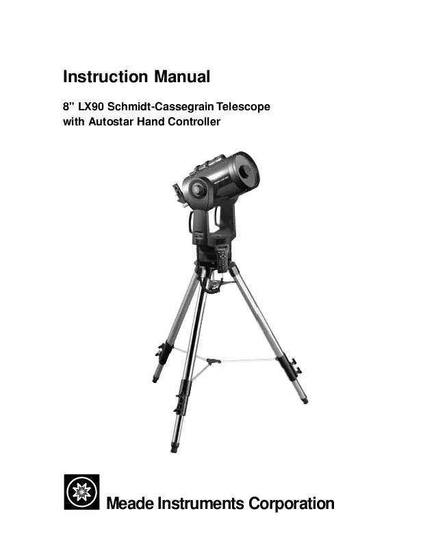 Mode d'emploi MEADE LX90 SCHMIDT-CASSEGRAIN TELESCOPE WITH AUTOSTAR HAND CONTROLLER