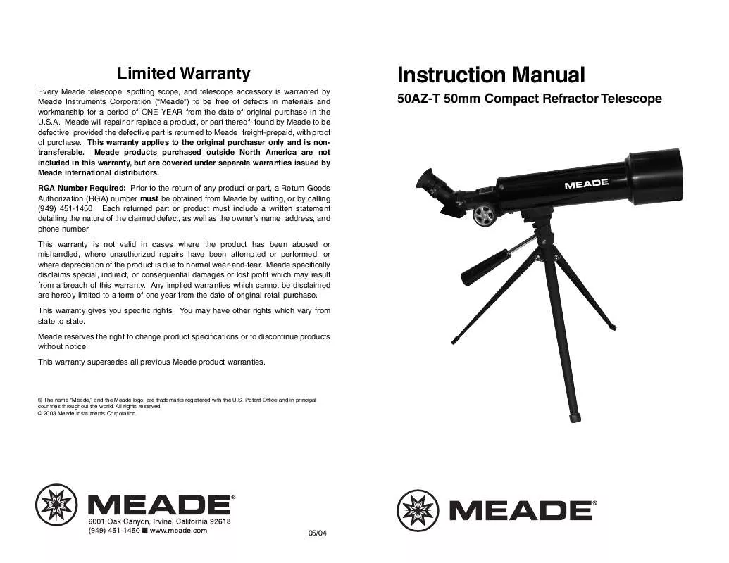 Mode d'emploi MEADE M50 AZ-T