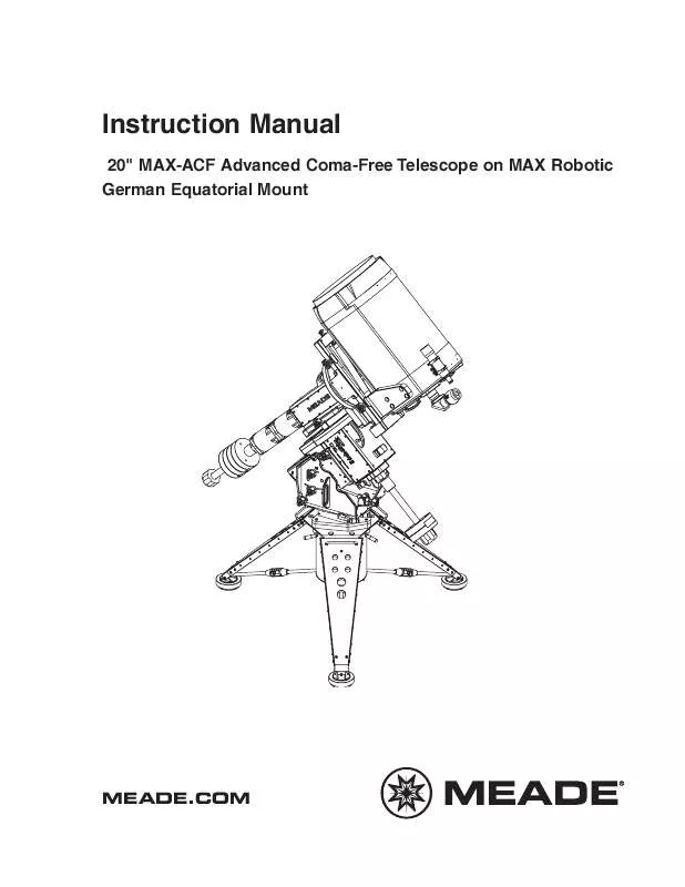 Mode d'emploi MEADE MAX-ACF