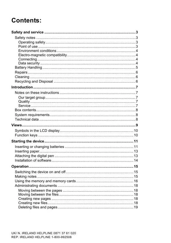 Mode d'emploi MEDION DIGITAL NOTEPAD P82001 MD 85925