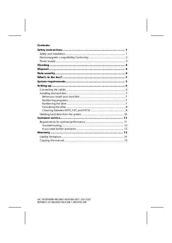 Mode d'emploi MEDION EXTERNAL 500 GB HDD MD 90101