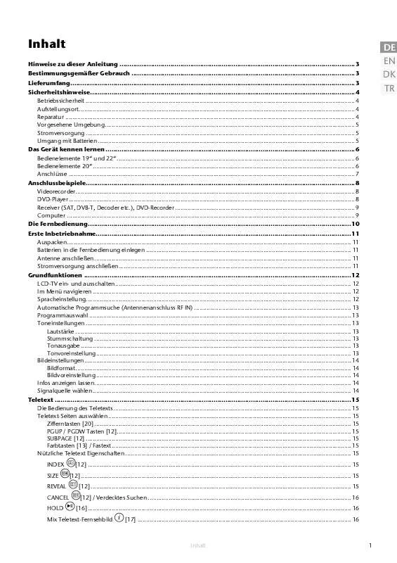 Mode d'emploi MEDION LCD TV MD 30016