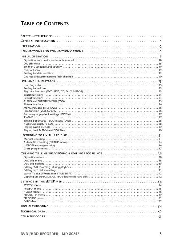 Mode d'emploi MEDION MD 80857