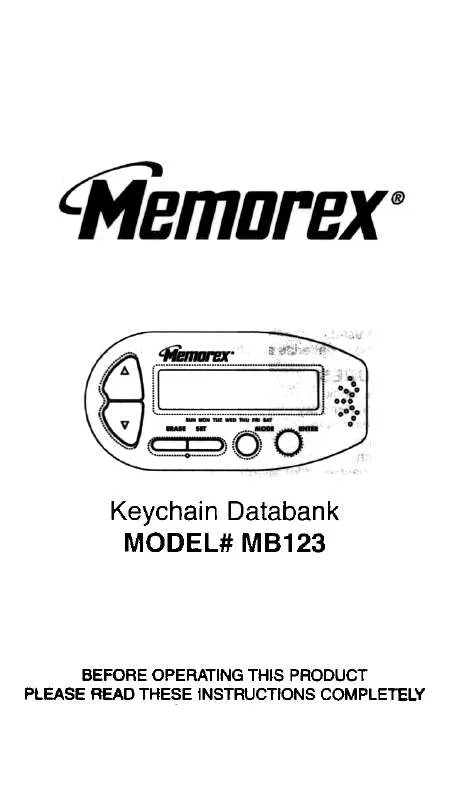 Mode d'emploi MEMOREX MB123OM