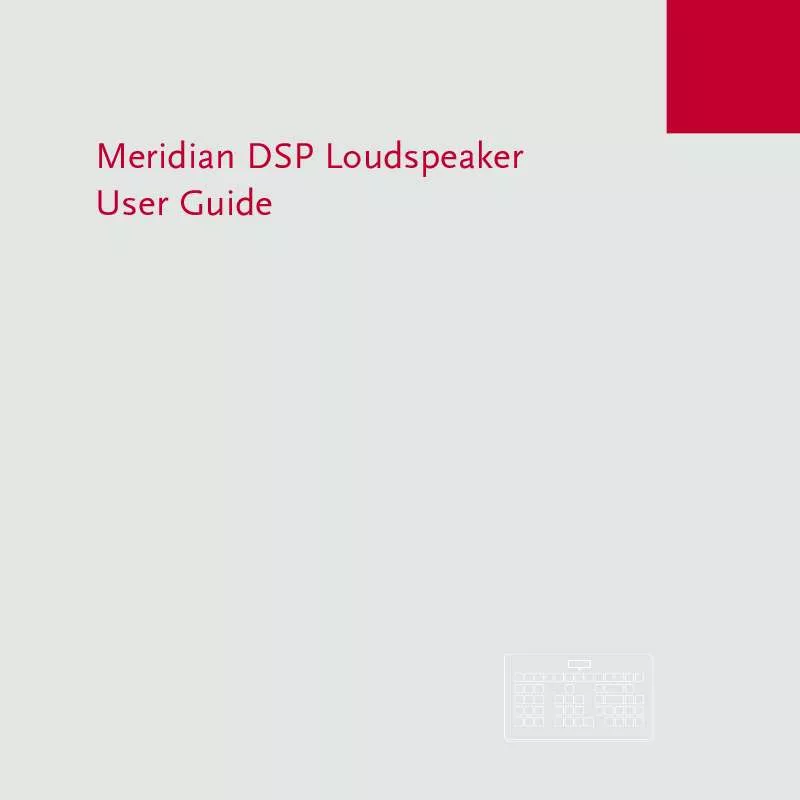 Mode d'emploi MERIDIAN DSP LOUDSPEAKER