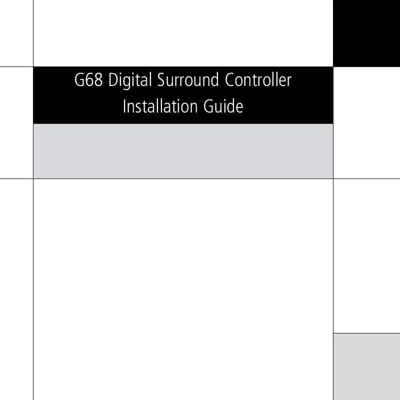 Mode d'emploi MERIDIAN G68SL DIGITAL SURROUND