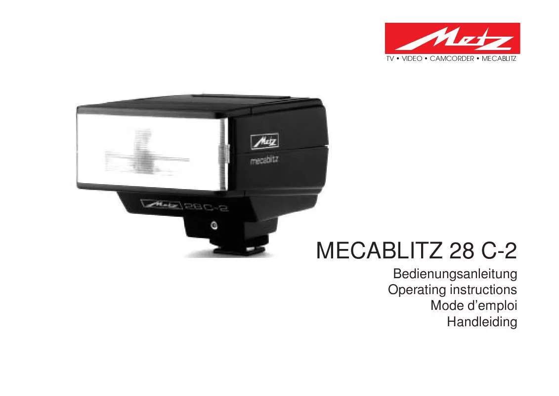 Mode d'emploi METZ MECABLITZ 28 C-2