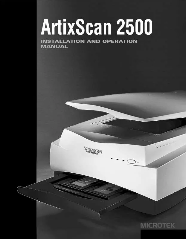 Mode d'emploi MICROTEK ARTIXSCAN 2500