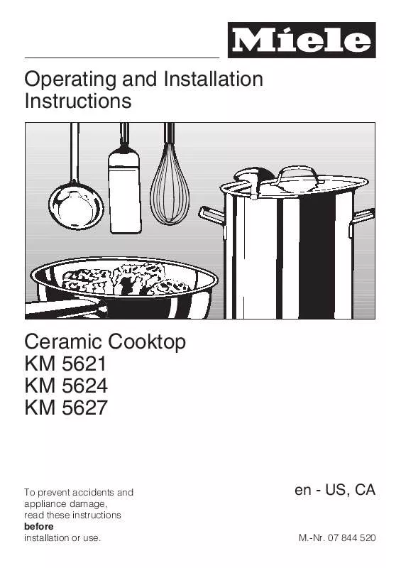 Mode d'emploi MIELE KM5624