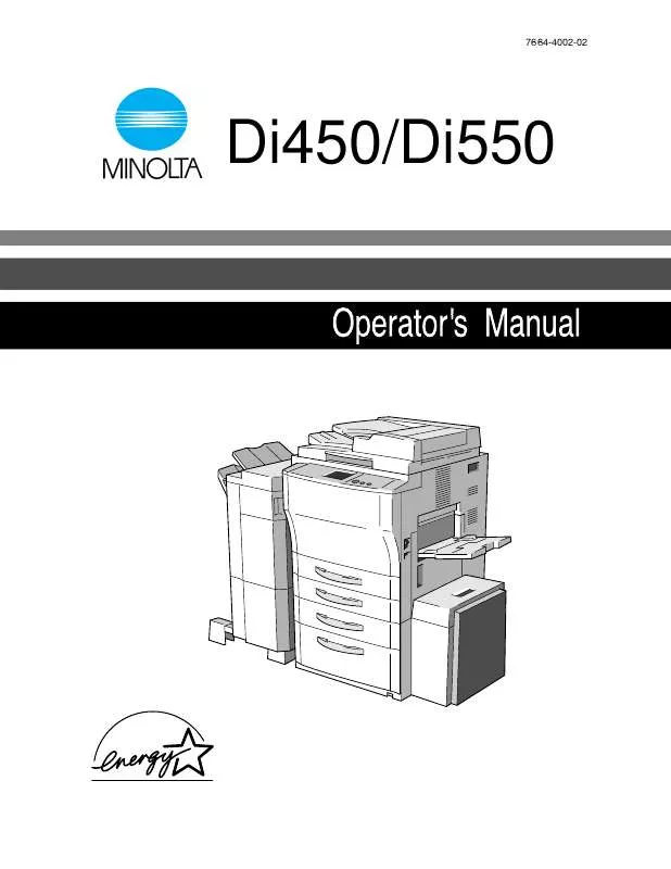 Mode d'emploi MINOLTA DI550