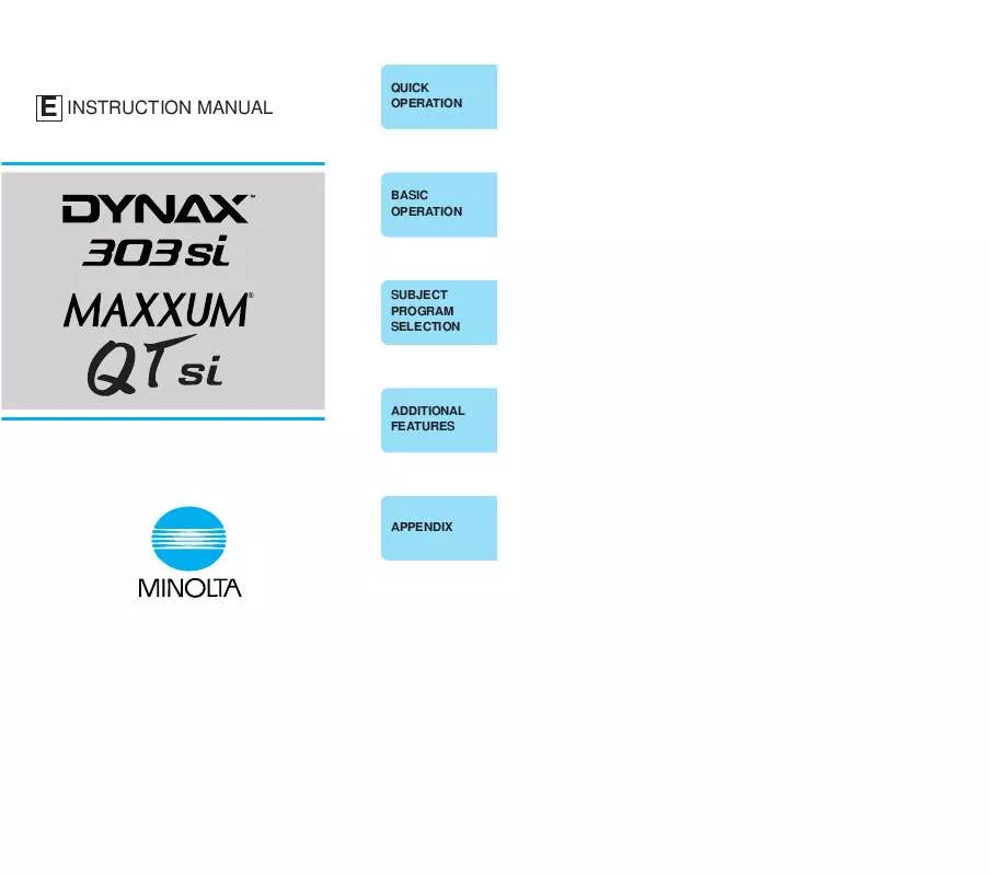 Mode d'emploi MINOLTA DYNAX 303 SI