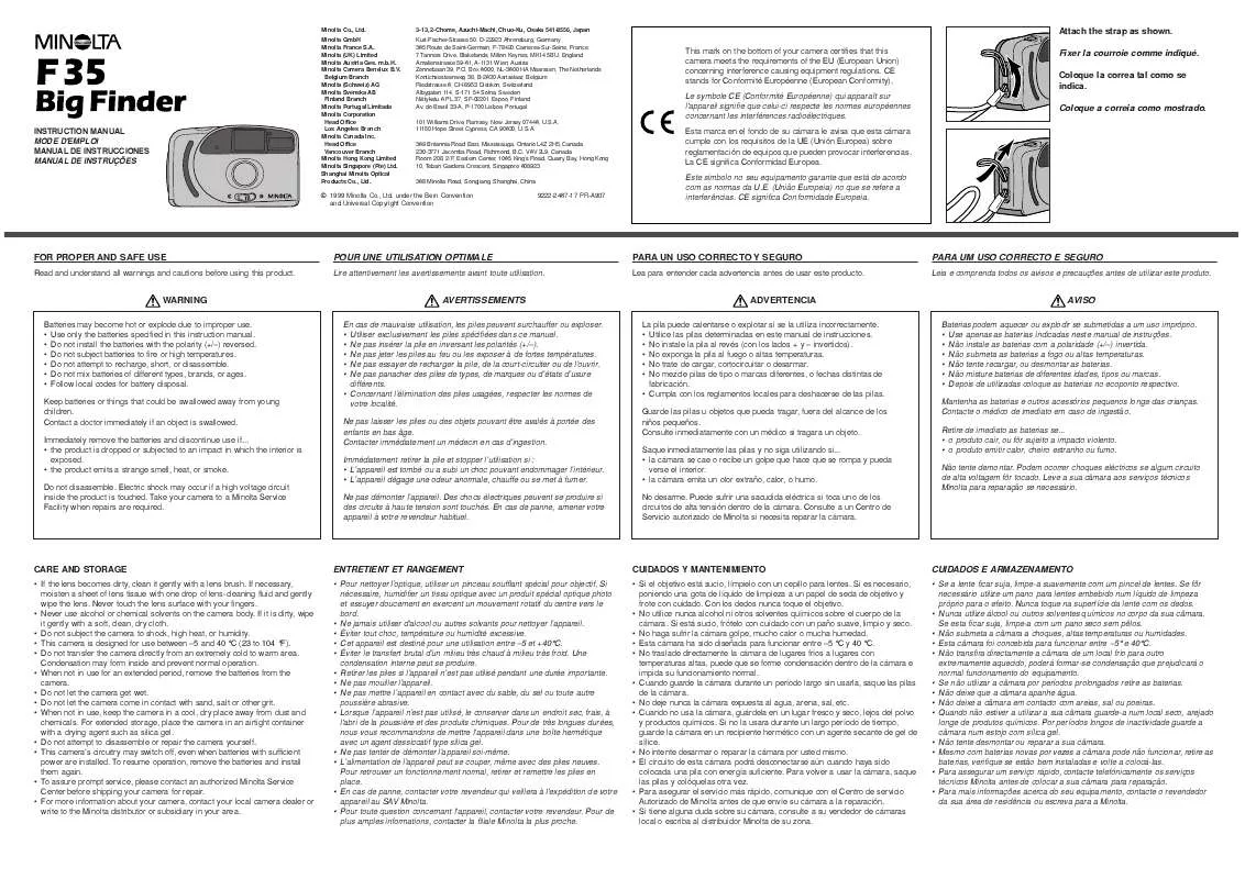 Mode d'emploi MINOLTA F35