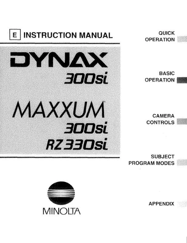 Mode d'emploi MINOLTA MAXXUM 300SI