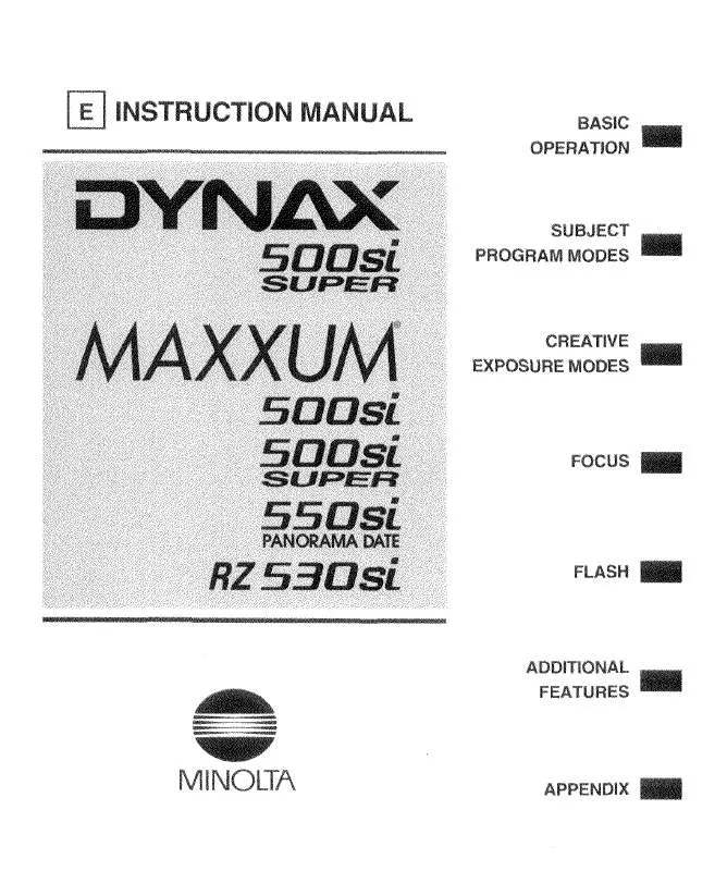 Mode d'emploi MINOLTA MAXXUM RZ 530 SI