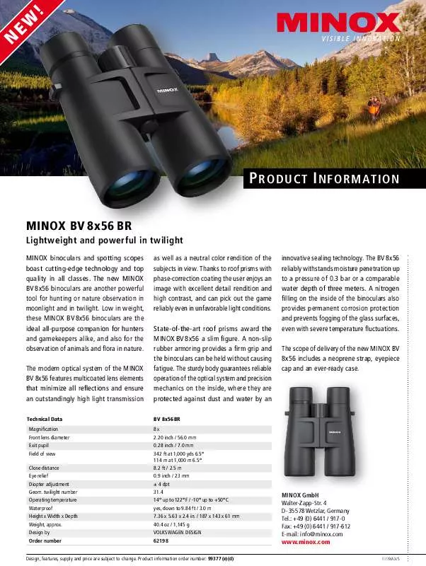 Mode d'emploi MINOX BV 8X56 BR