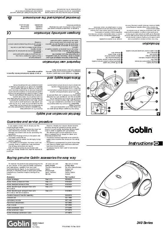 Mode d'emploi MORPHY RICHARDS IB70250