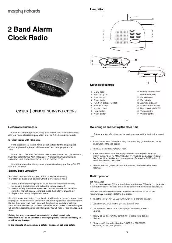 Mode d'emploi MORPHY RICHARDS IBCR1905