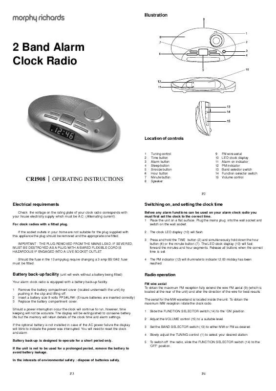 Mode d'emploi MORPHY RICHARDS IBCR1908