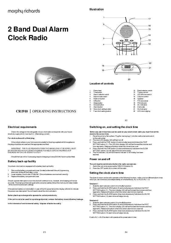 Mode d'emploi MORPHY RICHARDS IBCR1910