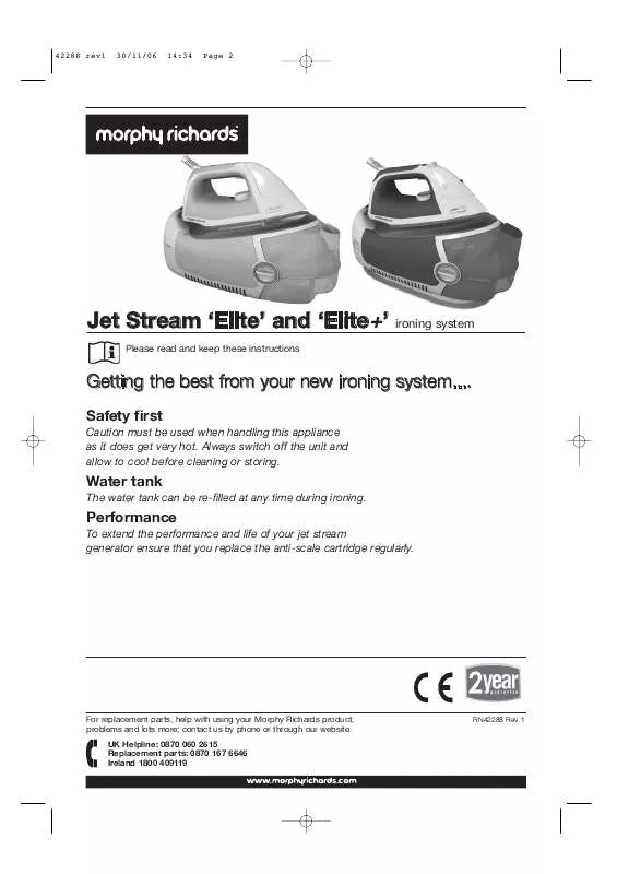 Mode d'emploi MORPHY RICHARDS JET STREAM ELITE+ 42288