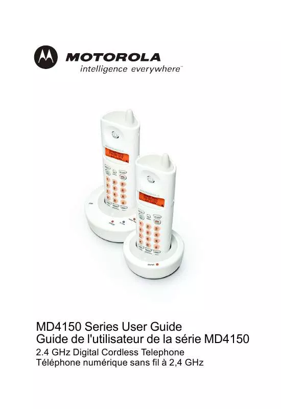 Mode d'emploi MOTOROLA CORDLESS EXPANSION HANDSET-MD4153