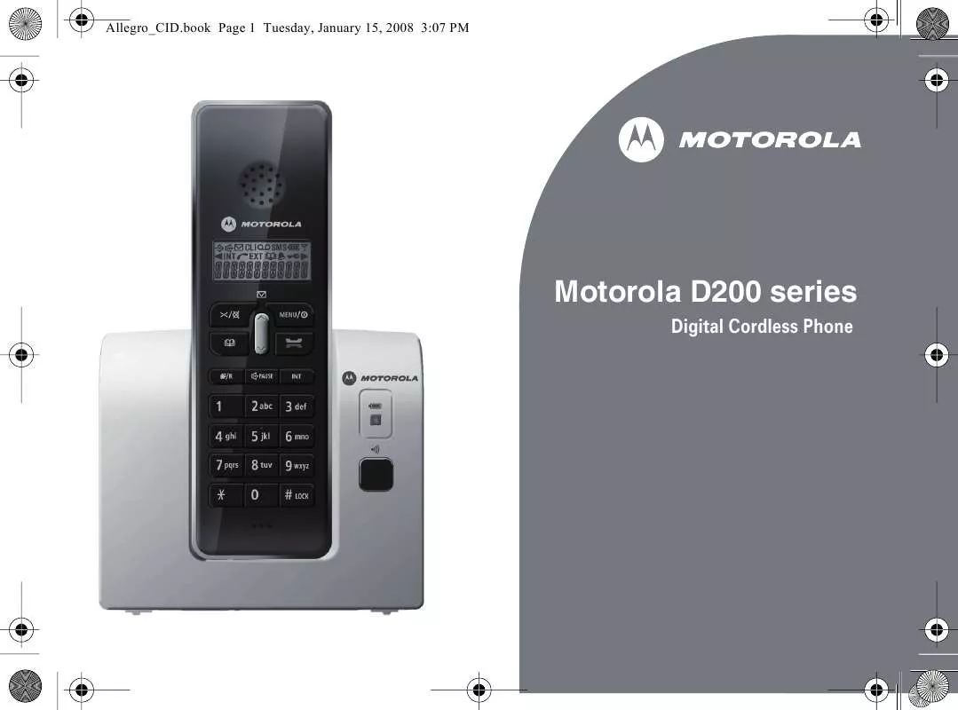 Mode d'emploi MOTOROLA D201